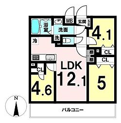 マイキャッスル川口並木町 3LDKの間取図画像