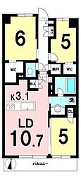 シティハウス川口ステーションコート 3SLDKの間取図画像