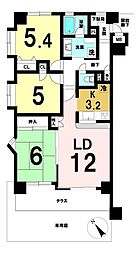 コスモ川口朝日町 3LDKの間取図画像