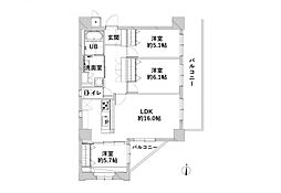 セザール向島 3LDKの間取図画像