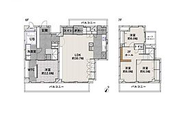藤和シティホームズ新宿余丁町 4LDKの間取図画像