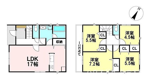 【2号棟】敷地面積：116.00m2　建物面積：93.95m2