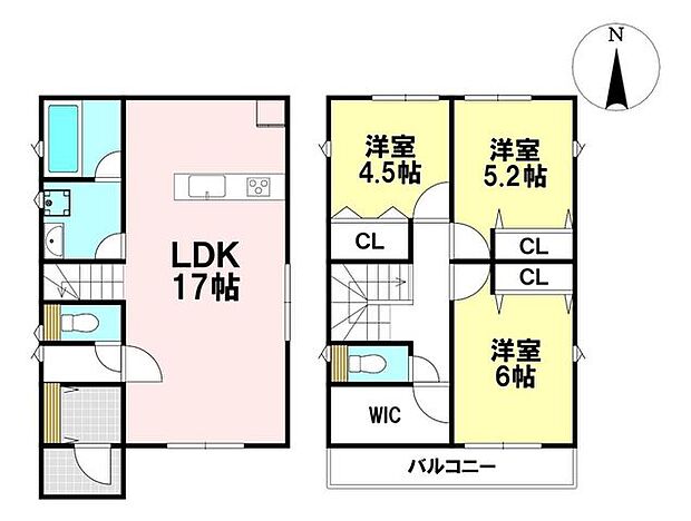 【2号棟】3LDK 敷地面積:124.77m2 建物面積:82.62m2