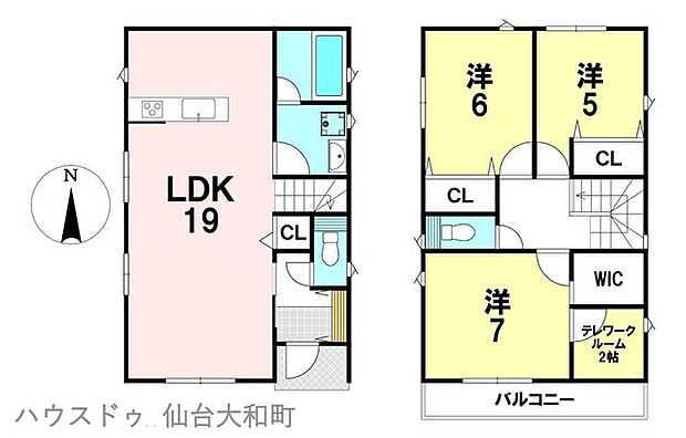 【2号棟】最終1棟となりました! 敷地面積:118.46m2 建物面積:90.72m2