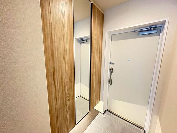 姿見付きのシューズボックス
