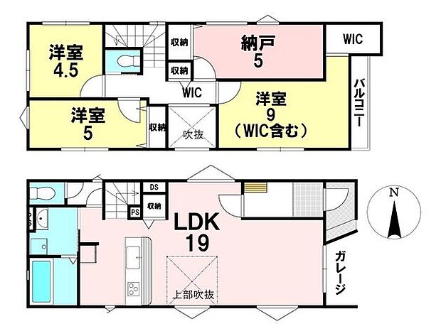 【2号棟・3LDK+S】敷地面積/101.05m2(約30.56坪) 建物面積/106.19m2(約32.12坪)