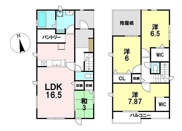 *。2号棟。* 敷地面積:165.87m2(50.17坪) 建物面積:105.99m2(32.06坪)