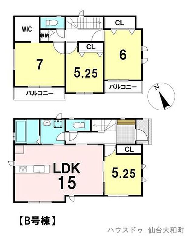 【B号棟】敷地面積:118.16m2(約35.74坪) 建物面積:95.64m2(約28.93坪)