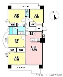 ダイアパレス萩野町 4LDKの間取図画像