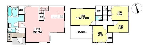 【間取り4LDK、土地面積149.63m2、建物面積105.16m2】