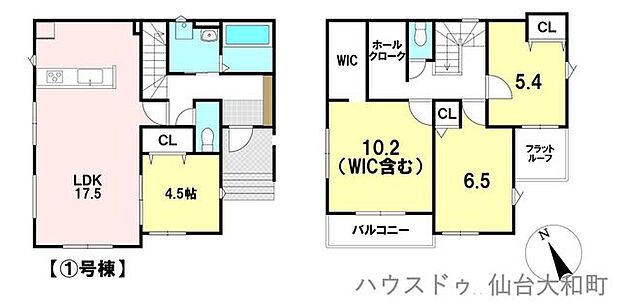 敷地面積：169.71m2（約51.33坪）　建物面積：105.07坪（約31.78坪）