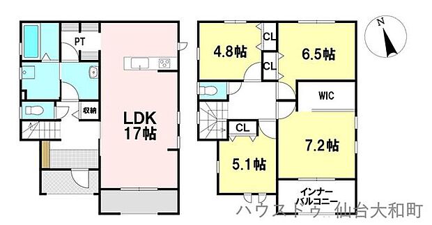 【2号棟】4LDK 敷地面積:207.85m2 建物面積:117.17m2