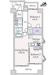 ライオンズスクエア小石川後楽園 2LDKの間取図画像