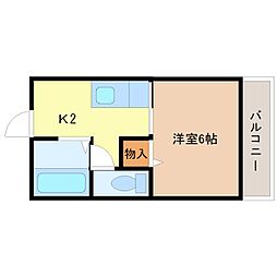 ジョイ・コート木ノ本 1Kの間取図画像