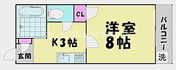 ジョイ・コート園部 1Kの間取図画像