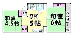 西幸マンション 2DKの間取図画像