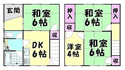 秋月住宅 4DKの間取図画像