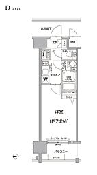 エスリード大阪城PREMIER 1Kの間取図画像