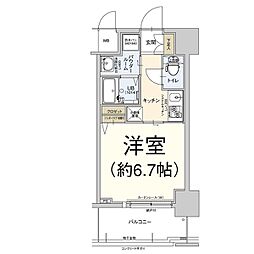 エスリード弁天町南 1Kの間取図画像
