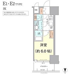 エスリードNAMBATHEBRIGHT 1Kの間取図画像