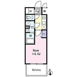 エスリード大阪イーストエッジ 1Kの間取図画像
