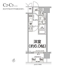 エスリード新北野 1Kの間取図画像