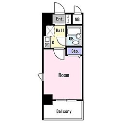 エスリード神戸 1Kの間取図画像