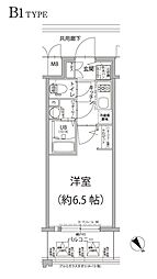 エスリード大阪プライムゲート 1Kの間取図画像
