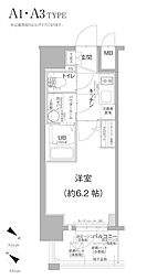 エスリード神戸グランドール 1Kの間取図画像