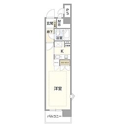 エスリード堂島 1Kの間取図画像
