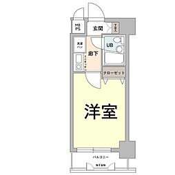 エスリード森ノ宮第2 1Kの間取図画像
