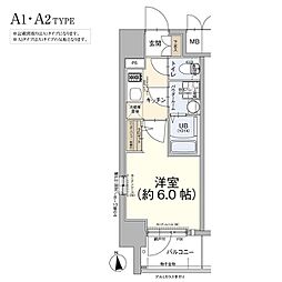 エスリード大阪フェリス 1Kの間取図画像