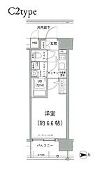 エスリード京橋アミュゼ 1Kの間取図画像