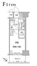 エスリードザ・ランドマーク神戸 1Kの間取図画像