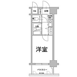 エスリード新神戸 1Kの間取図画像