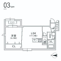 TRICERACourt 1LDKの間取図画像