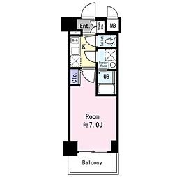 エスリード大阪クレストコート 1Kの間取図画像