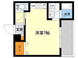 エクセラン ワンルームの間取図画像