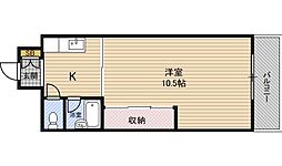 東洋プラザ高倉 1DKの間取図画像
