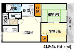 シビルコート 2LDKの間取図画像