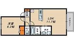 ボヌール 1LDKの間取図画像