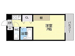 プレジール清和 ワンルームの間取図画像