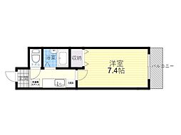 ビオス京橋 1Kの間取図画像