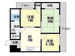ロイヤルハイツ小西 3DKの間取図画像