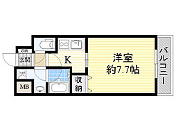 プレジオ都島 1Kの間取図画像