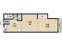 今福マンション 2DKの間取図画像