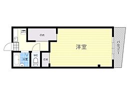 Cube森小路 1Kの間取図画像