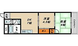 泰平コーポ 2DKの間取図画像