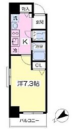 アップルガーデンコート城東 1Kの間取図画像