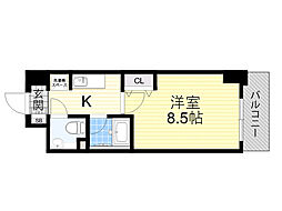 ロジェ今福鶴見 1Kの間取図画像